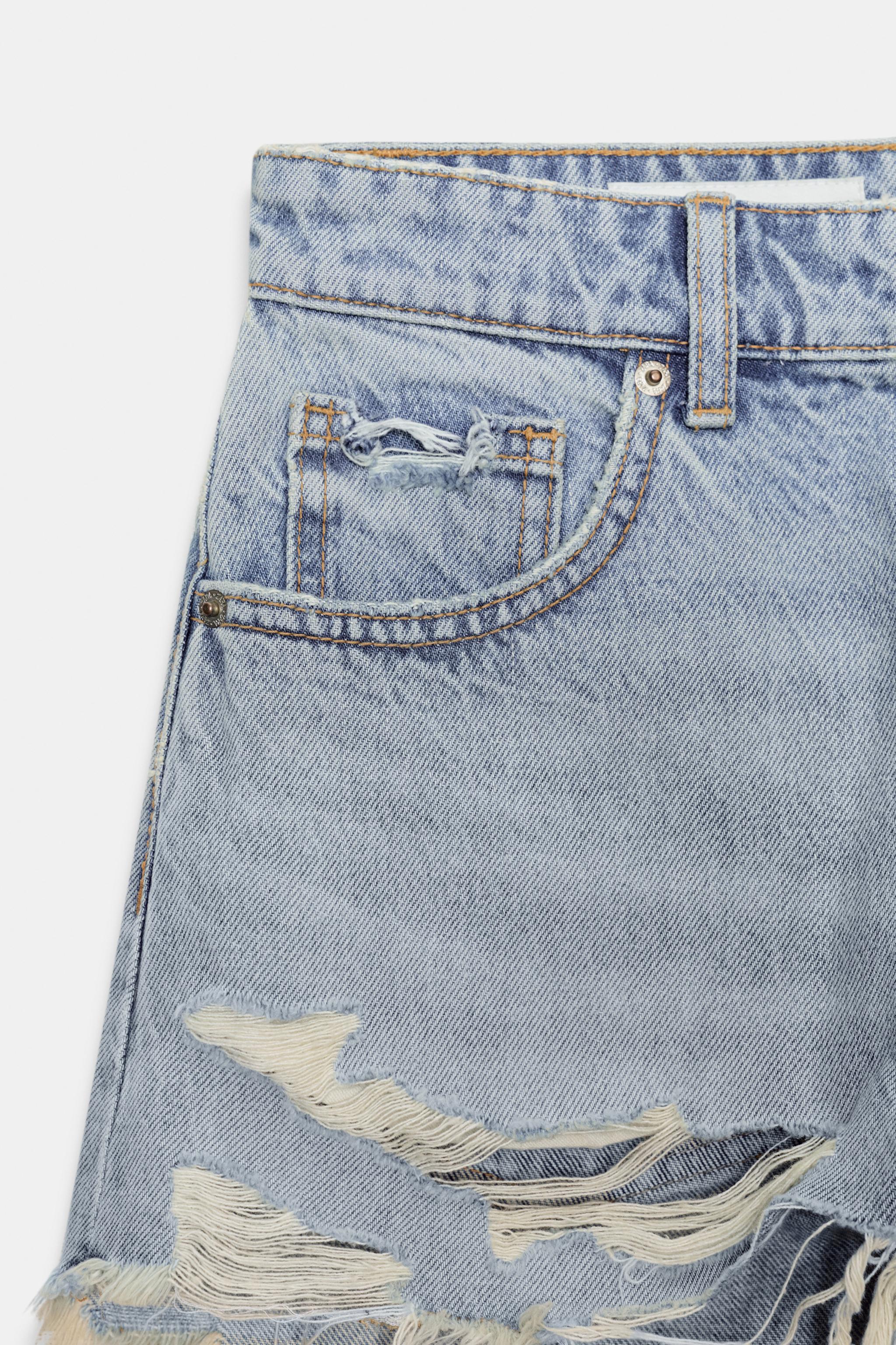 SHORT EN DENIM TRF COURBÉ TAILLE HAUTE